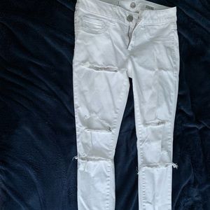 White ripped jeans